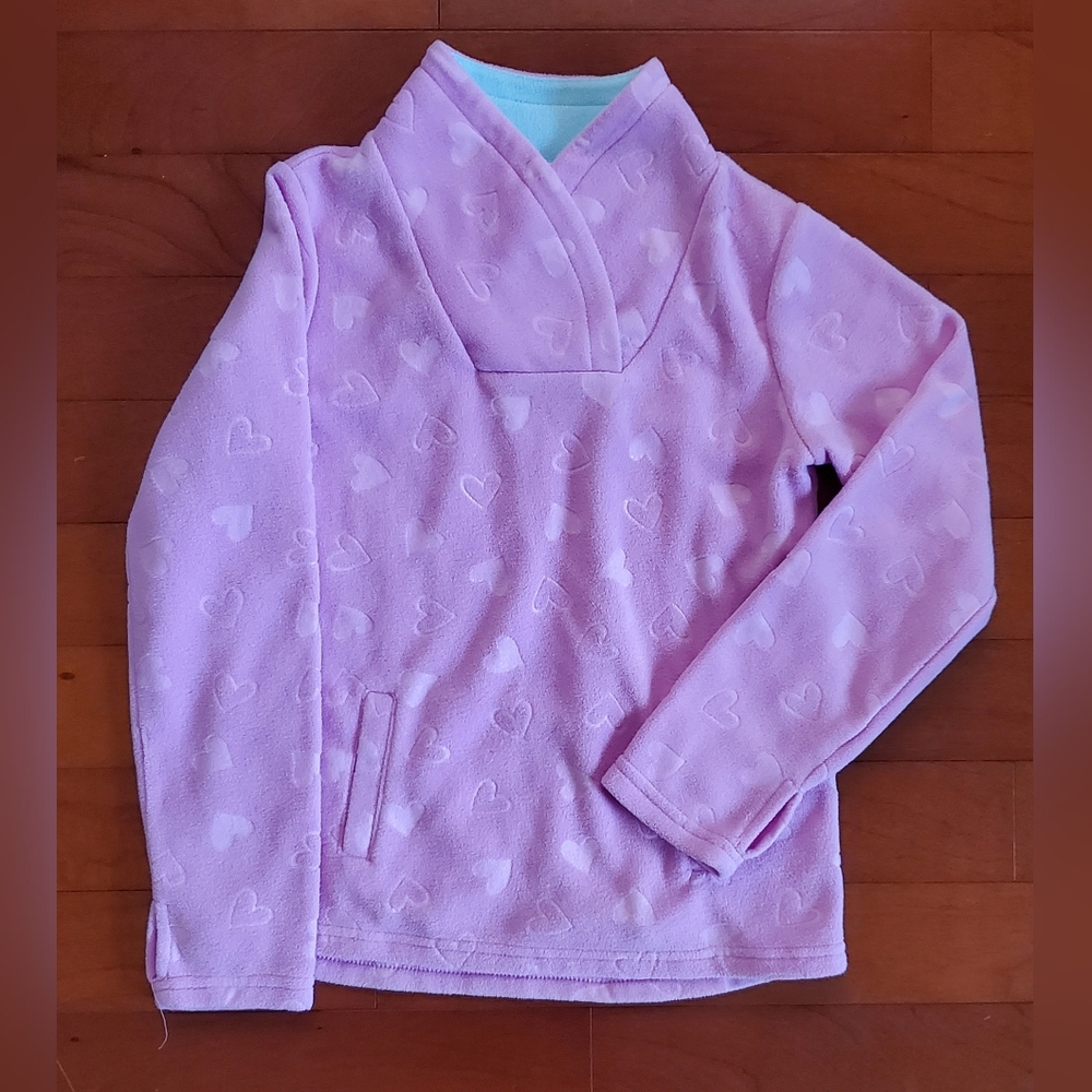 Pink Heart Patterned Pullover Size M (7-8)